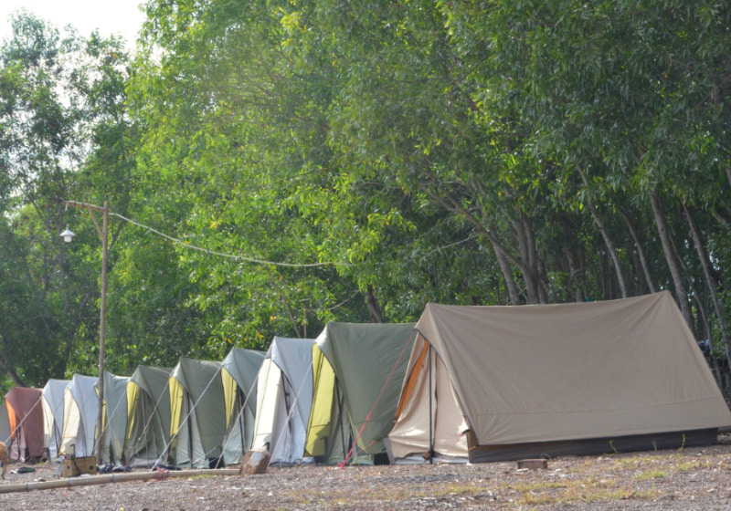 Overnight camping in the valley.