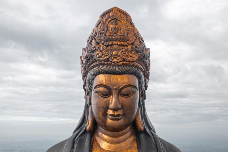 the crown of the Avalokiteśvara Bodhisattva.
