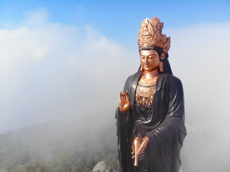 Distinctive features of the Avalokiteśvara Bodhisattva.