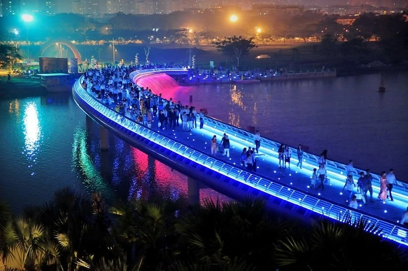 Catching rainbows at Starlight Bridge Ho Chi Minh City